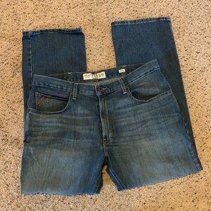 Men's Ariat Legacy M4 Relaxed Bootcut Blue Jeans, 38/32